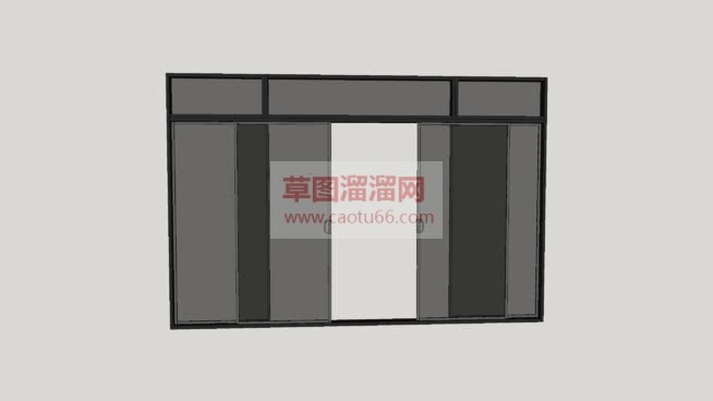 自动的玻璃门SU模型