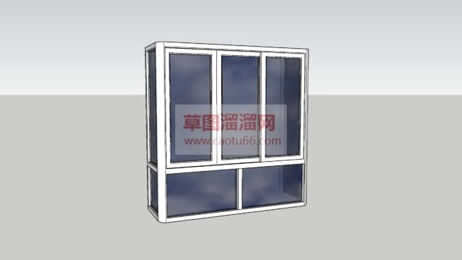 三开飘窗草图SU模型