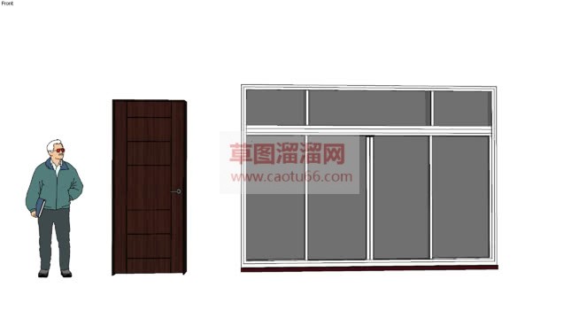 中落地窗怎么SU模型