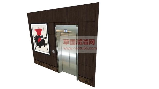 电梯口电梯门SU模型