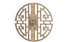 中式窗花装饰品SU模型