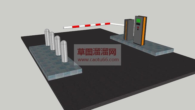 小区门禁道闸SU模型