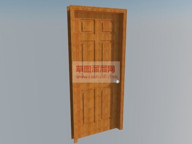 带门框的木制SU模型