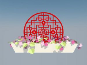 福字窗花+花SU模型