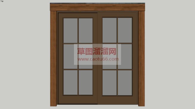 木质玻璃移门SU模型