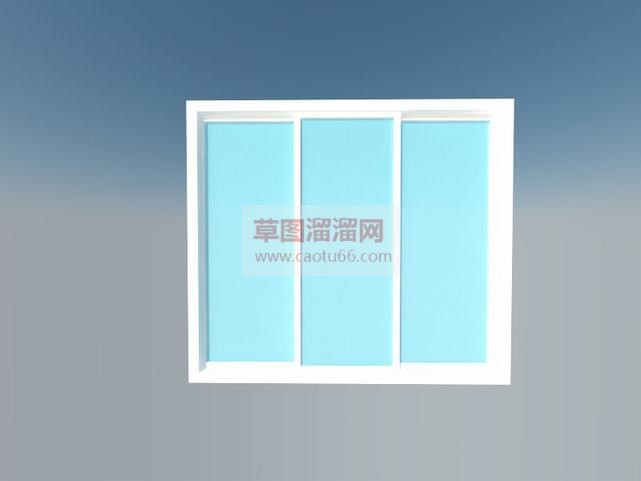 三窗口玻璃窗SU模型