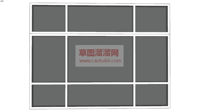 客厅落地窗SU模型