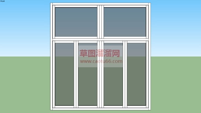 老式推玻窗SU模型