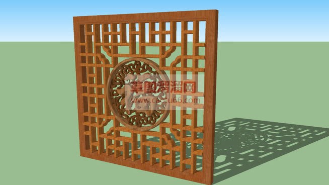 中式福字窗花SU模型