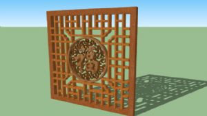 中式福字窗花SU模型