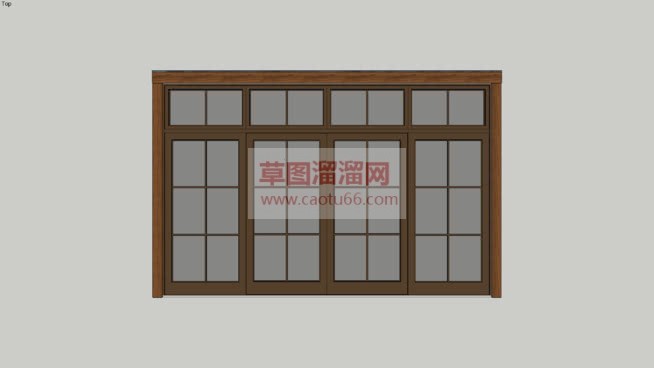 木制玻璃移门SU模型