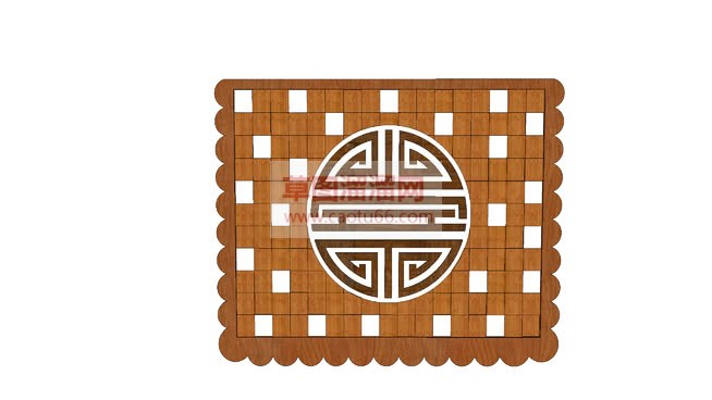 中式剪纸窗花SU模型