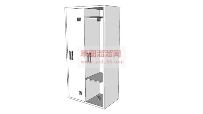 打开门的更衣SU模型