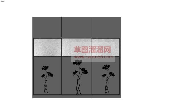 印花衣柜门草SU模型