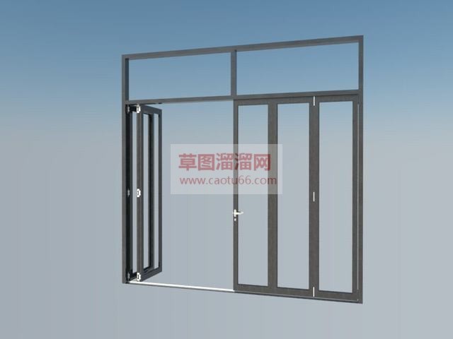 阳台玻璃门草SU模型
