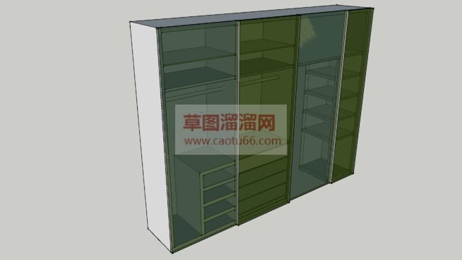 玻璃衣柜门草SU模型