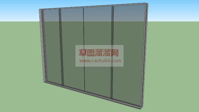 玻璃推门免费SU模型