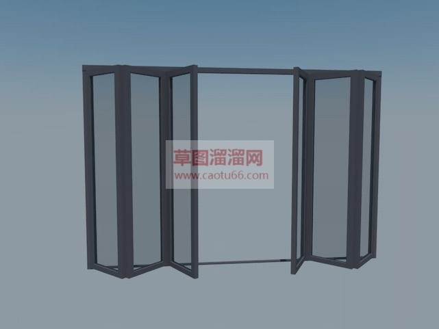 折叠玻璃门草SU模型