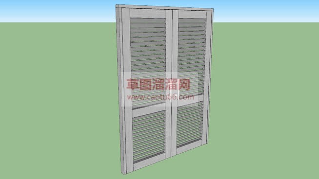 双开百叶门窗SU模型