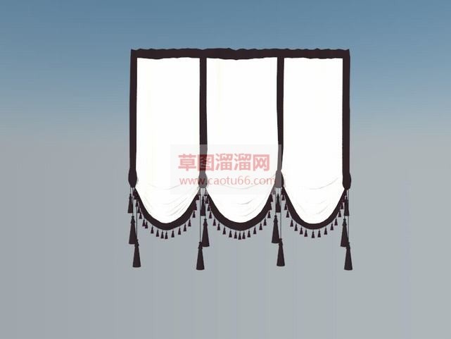 罗马帘窗帘草SU模型