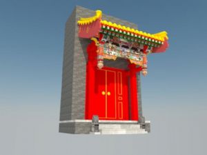 中式垂花门SU模型