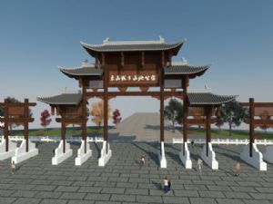 广场门坊门楼SU模型