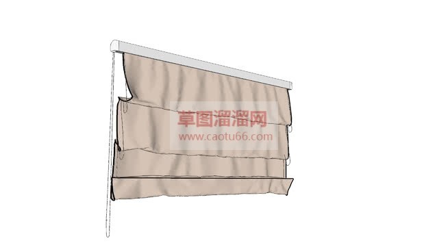 罗马帘窗帘子SU模型