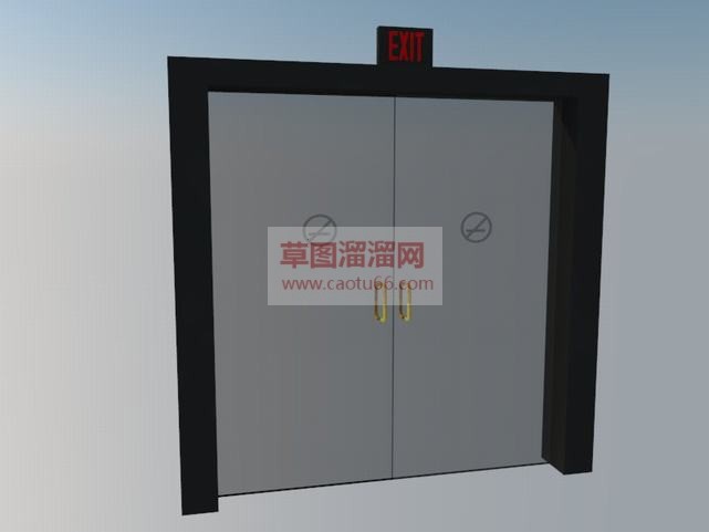 玻璃门出口免SU模型