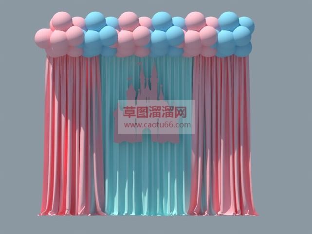 卡通气球主题SU模型