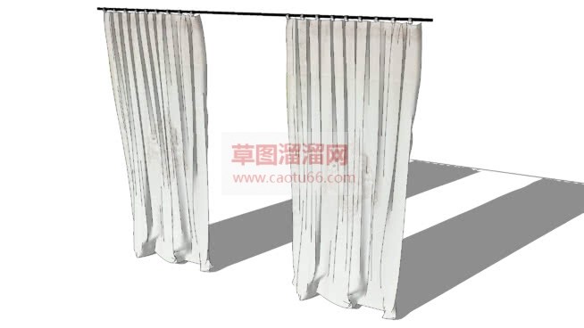 窗帘带杆免费SU模型