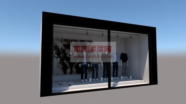 服装店橱窗免SU模型