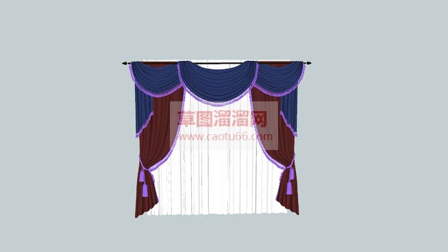 欧式窗帘完全SU模型