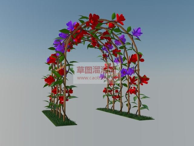 如何画花拱门SU模型
