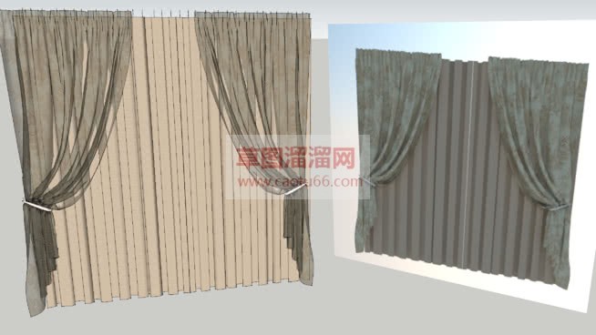 双层窗帘SKSU模型