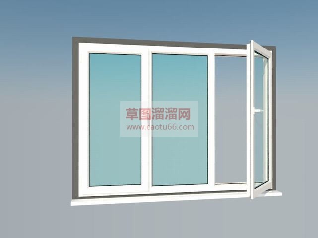 画推窗玻璃窗SU模型