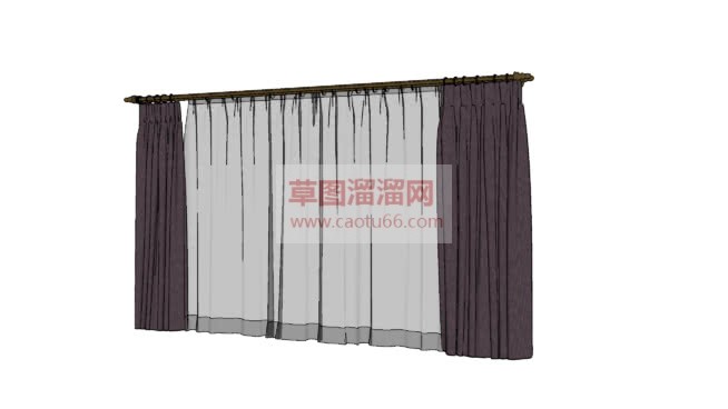 双层窗帘免费SU模型