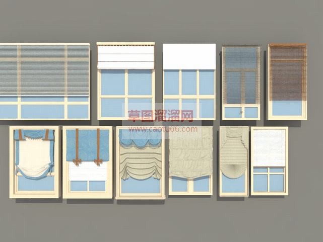 罗马帘百叶窗SU模型