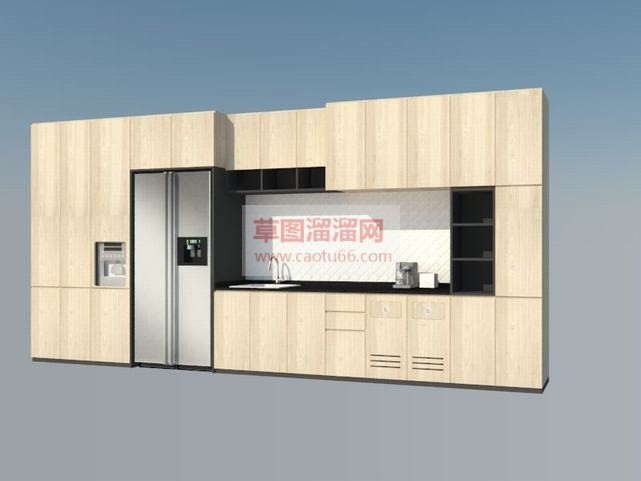 厨房橱柜双开SU模型