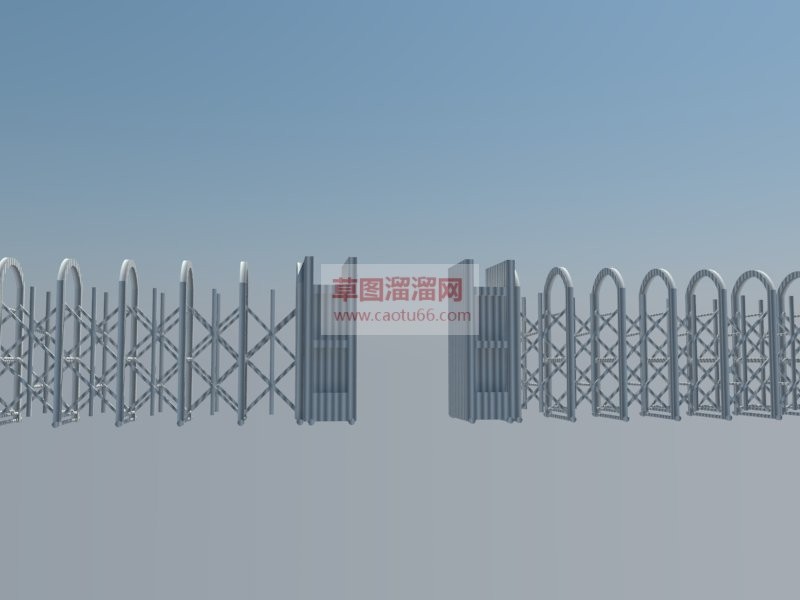 学校大门电动SU模型
