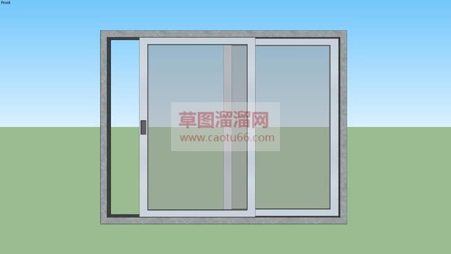 打开的推玻玻SU模型