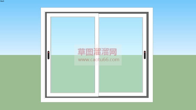 推玻玻璃窗SU模型