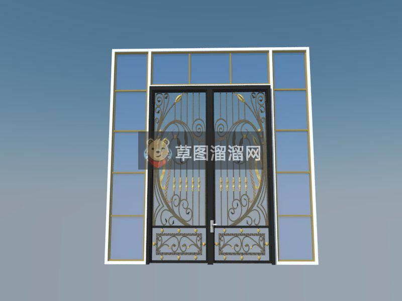 法式门铁艺门SU模型