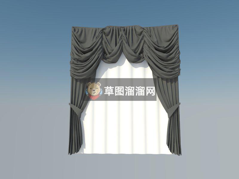 欧式窗帘SU模型