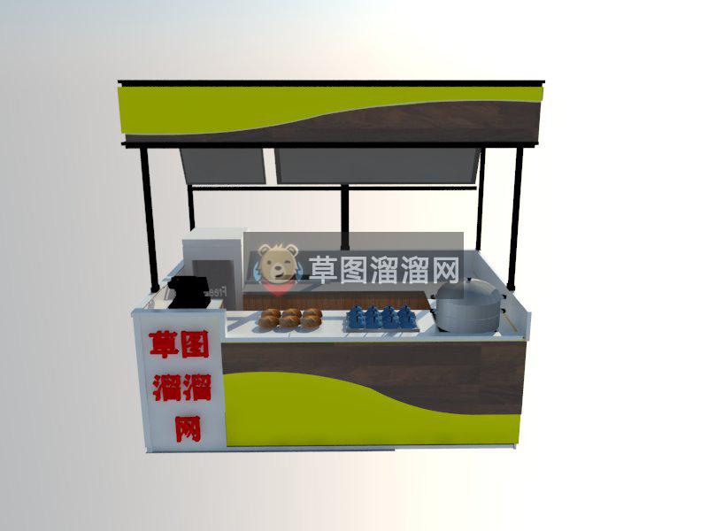 贩卖亭户外门店SU模型