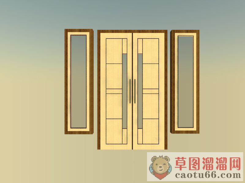 室内双开门SU模型