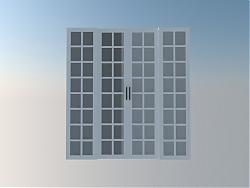 玻璃门折叠门SU模型