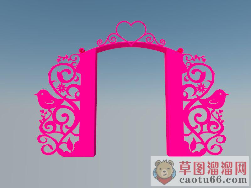 爱心拱门SU模型