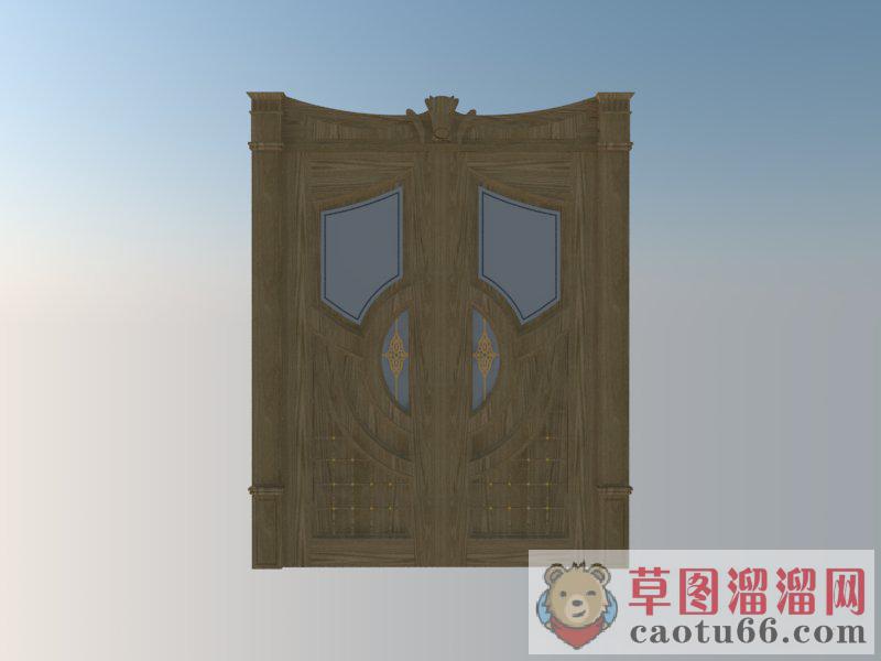 欧式双开门SU模型