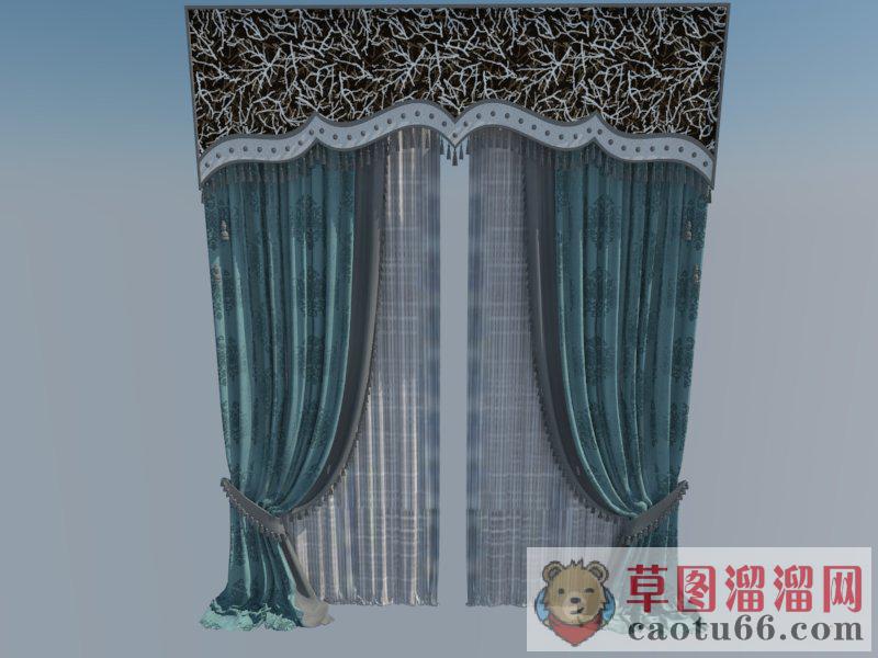 欧式窗帘SU模型