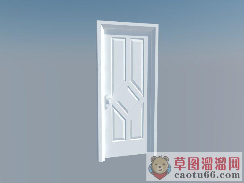 简单白漆门室内门SU模型